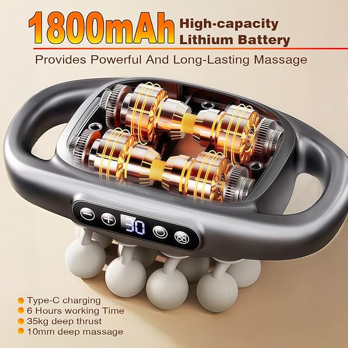 16-Drive Massage Gun Deep Tissue Muscle Massager with 3 Modes & 30 Intensities, Portable Quiet Percussion Massager for Legs, Waist, Back, Neck, Buttocks Muscle Pain Relief