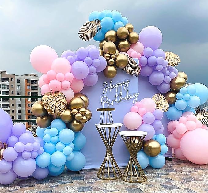 KALOR 12 Inch Pastel Purple Balloons, 50 Pcs Latex Helium Macaron Balloons for Kid's Birthday Party, Baby Shower, Wedding, Graduate Party Decorations