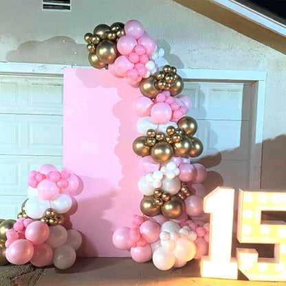 Pink and Gold Balloons, 12 Inch Light Baby Pink White and Gold Confetti Balloons for Girls Princess Birthday Baby Shower Bridal Shower Wedding Graduation Party Decoration