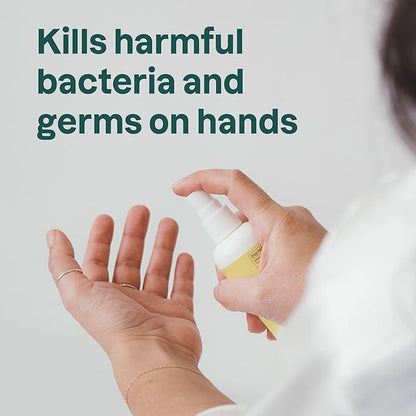 ATTITUDE Hand Sanitizer Spray, EWG Verified, Kills Germs & Bacteria, Vegan & Plant-Based, Safe for Adults & Kids, Lemon Leaves Scent, 3.38 Fl Oz (Spray Bottle)