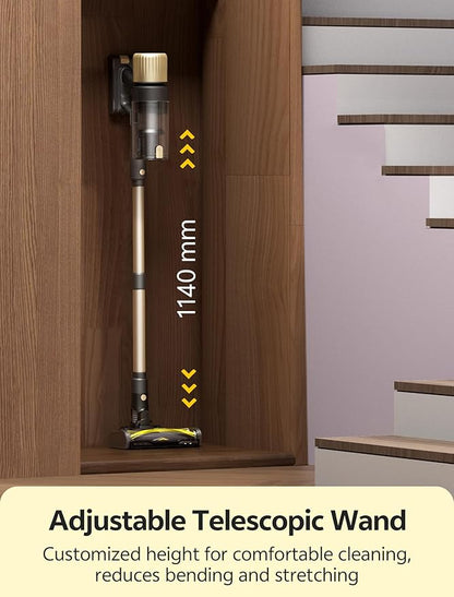 Ultenic Cordless Vacuum Cleaner, 550W 50KPA 65Mins, Stick Vacuum Cordless Rechargeable with Touch Screen, Self-Standing, 180° Lay-Flat, Anti-Tangle Handheld Vacuum Cleaners for Home/Pet Hair/Carpets