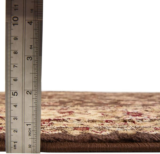 Rugs.com Aditi Collection Rug – 7' 10 Round Brown Low Rug Perfect for Kitchens, Dining Rooms