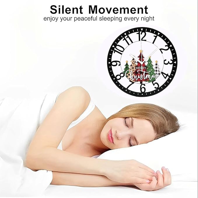 Wall Clock 10 Inch Silent Non-Ticking Modern Clocks Battery Operated - Analog Small Classic for Office, Home, Living Room,Bathroom, Kitchen, Bedroom, School,Snowman Clock