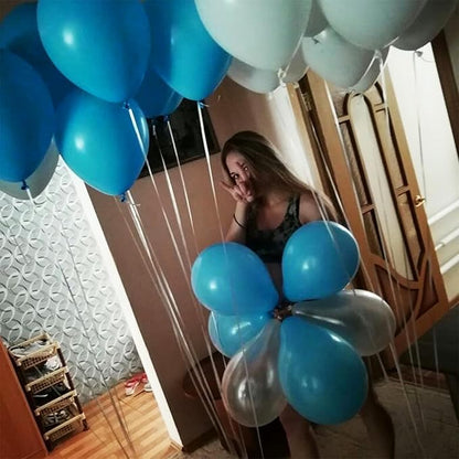 Peacock Blue Balloons 5 Inch, 60Pcs Small Turquoise Balloon Teal Blue Latex Balloons 5'' Mini Matte Dark Teal Aqua Blue Helium Balloons for Birthday Baby Shower Wedding Whale Party Decorations
