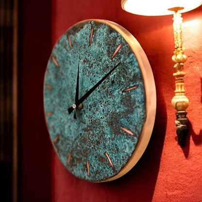 Handmade Copper Wall Clock Artisan Touch in Every Piece - Tree of Time Wall Decor Clock for Living Room, Office, Kitchen & Bedroom (Pure Copper, 11)