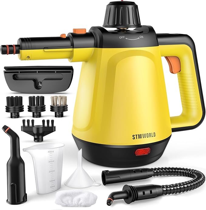 Steam Cleaner, Deep Cleaning Steam Cleaner for Home, 1200W Handheld Steam Cleaner with 10 Tools, Natural Steamer for Cleaning, Handheld Steamer for Bathrooms, Kitchens, Windows, Shower, Grout,Tile,Car