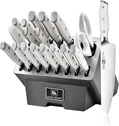 Stahl 19 Piece High Carbon Exclusive German Steel Knife Block Set (White)