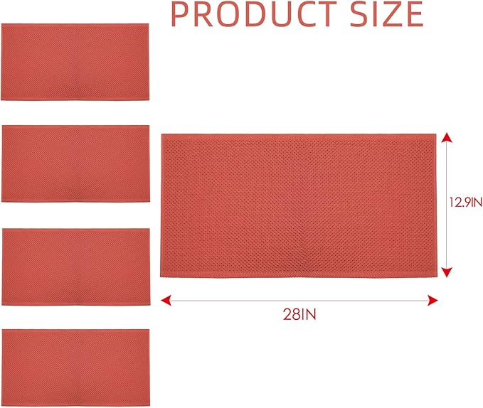 BALCONY & FALCON Waffle Weave Dish Towel Kitchen Towel Hand Dish Rags Great for Household Cooking Cleaning Kerchief,13x28inches,Set of 4 Red