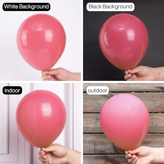 PartyWoo Mauve Balloons 50 pcs 12 Inch Dark Hot Boho Pink Balloons for Wedding Baby Shower Gender Reveal Valentine's Day Bridal Shower Graduation Birthday Party Decorations Pink-F02