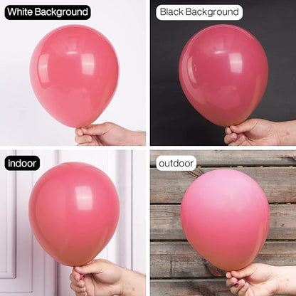 PartyWoo Mauve Balloons 50 pcs 12 Inch Dark Hot Boho Pink Balloons for Wedding Baby Shower Gender Reveal Valentine's Day Bridal Shower Graduation Birthday Party Decorations Pink-F02