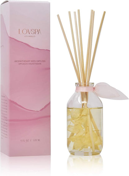 LOVSPA Reed Diffuser Set, Soothe Tahitian Vanilla Bean Scented Oil Diffuser with Sticks, Home Fragrance Accessories for Bathroom Shelf Decor, Aroma Diffusers for Home or Office Fall Decor, USA Made