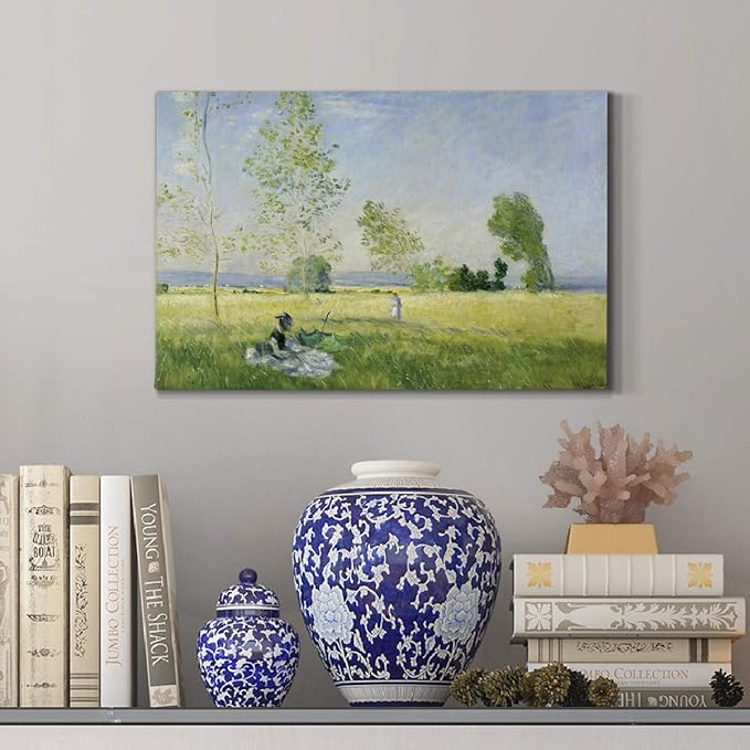 Wexford Home Home Decor Landscape Canvas Wall Art Abstract Floral Painting Modern Pictures Artwork Decoration for Living Room Kitchen Bathroom Office, Ready to Hang, Summer, 18x27