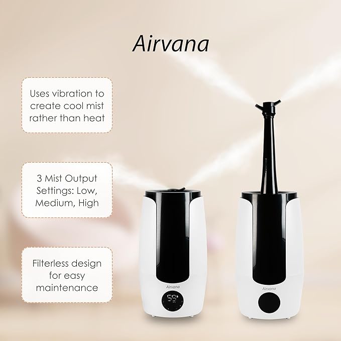 2.25 Gallon (8.5 Liter) Top Fill Digital Humidifier with LED Display Screen, Sleep Mode, and Coverage up to 757 Square Feet, AV200HUM White