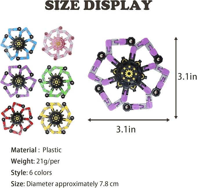 6pcs Transformable Fidget Spinners Children's Advanced Fidget Toys for Stress Relief Ideal Fidget Spinners for Sensory Toys for Boys and Girls with Autism，Party Favors