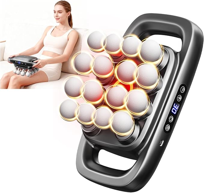 16 Head Massage Gun Set, Body Massage for Back, Shoulders, Neck, Legs, Foot, Massage Gun deep Tissue, Percussion Massager with 3 Modes & 30 Intensities Body Muscle Pain Relief