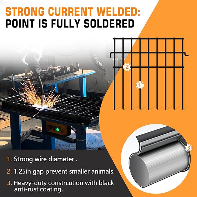 15 Panels Dog Digging Fence Barrier, 16.25ft(L) X 12in(H) Animal Barrier Fences, No Dig Defense Rabbits Fencing for Garden Outdoor Yard Deck Bottom Blocker
