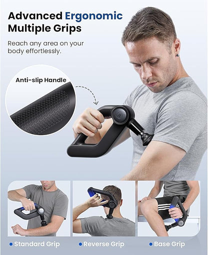 BOB AND BRAD D5 Pro Massage Gun, Powerful Percussion Massage Gun Deep Tissue with Enhanced Power for Athletes Home Gym, Handheld Muscle Massager for Pain Relief & Muscle Therapy, Ideal Gift