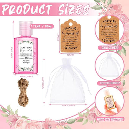 Frienda 24 Set Christmas Thank You Mini Hand Sanitizer Gift Bulk Travel Size Hand Sanitizer Xmas Party Favor Appreciation Gift for Coworker Staff Employees Nurse Teacher Homeless Care Package Supplies