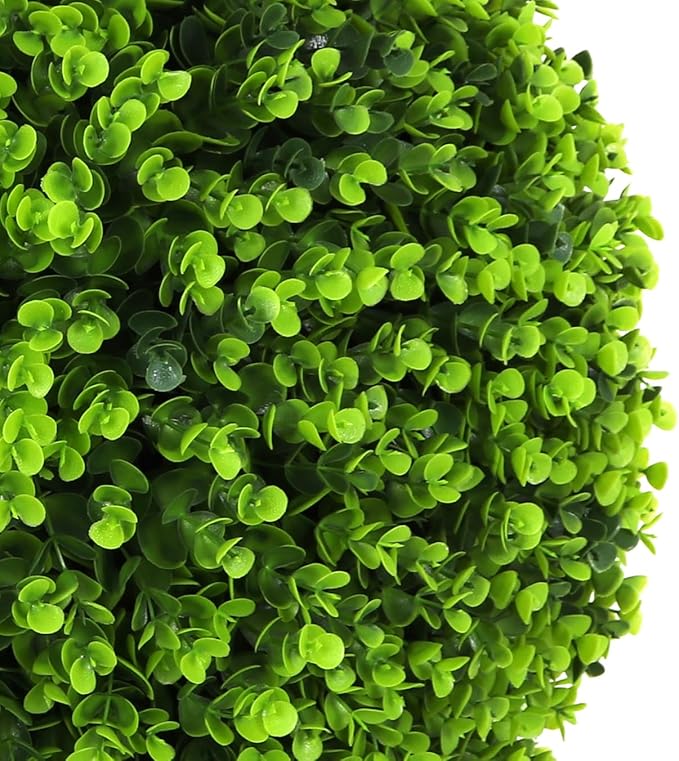 Bornbridge Artificial Boxwood Topiary Ball Tree - 4' Boxwood Ball Tree - Indoor/Outdoor Topiary Trees - Boxwood Artificial Outdoor Plants - Lifelike Wintergreen Boxwood Plant (2 Pack)