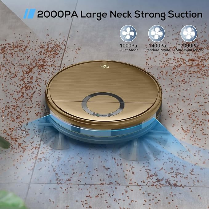 Robot Vacuum and Mop Combo, 2 in 1 Mopping Robot Vacuum Cleaner with Schedule, Wi-Fi/Voice/App, Strong Suction, Easy of Use, Self-Charging Robotic Vacuum, Slim, Ideal for Hard Floor, Pet Hair, Carpet