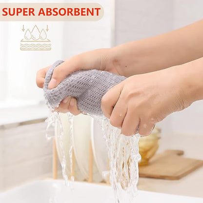 Kitinjoy 100% Cotton Waffle Weave Kitchen Towels, 6-Pack Super Soft and Absorbent Dish Towels for Drying Dishes, Kitchen Hand Towels, 13 in x 28 in, Light Grey