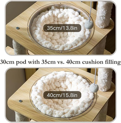Cat Knitted Bed Mat, Extra-Soft Washable Warm Round Pads Cushions for Indoor Kittens, Cat Trees Towers, Perfect for Kneading and Sleeping (Blue,X-Large)