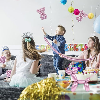 Metallic Pink Long Balloons Premium 260 Twisting Animals Magic Balloons for Birthday Kids Wedding Party Supply 100pcs