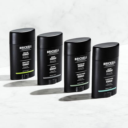 Brickell Men's Products Natural Deodorant For Men, Natural and Organic, Aluminum, Alcohol, and Baking Soda Free, 2.65 Ounce, Unscented