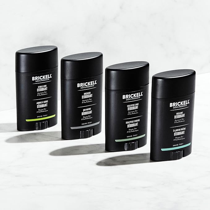Brickell Men's Products Natural Deodorant For Men, Natural and Organic, Aluminum, Alcohol, and Baking Soda Free, 2.65 Ounce, Fresh Mint
