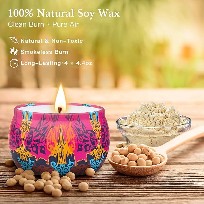 Scented Candles Gift Set,8% Essential Oil,8 Pack Aromatherapy Candle,Stress Relief Gifts for Women,120H Burning, Candles for Home Scented, Ideal for Birthday,Thanksgiving, Mother's Day,Valentine's Day
