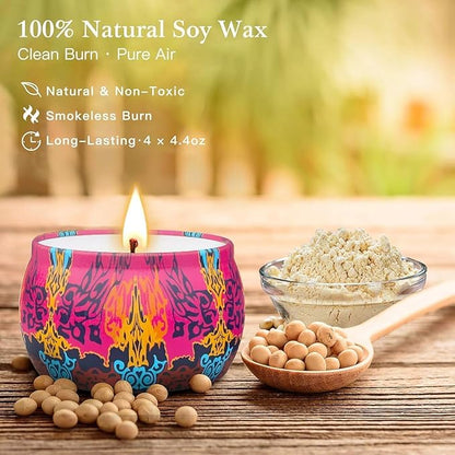 Scented Candles Gift Set,8% Essential Oil,8 Pack Aromatherapy Candle,Stress Relief Gifts for Women,120H Burning, Candles for Home Scented, Ideal for Birthday,Thanksgiving, Mother's Day,Valentine's Day