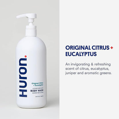 Huron Men's Moisturizing Body Wash - Crisp Citrus, Eucalyptus, Mint, Aromatic Greens - 32 fl oz