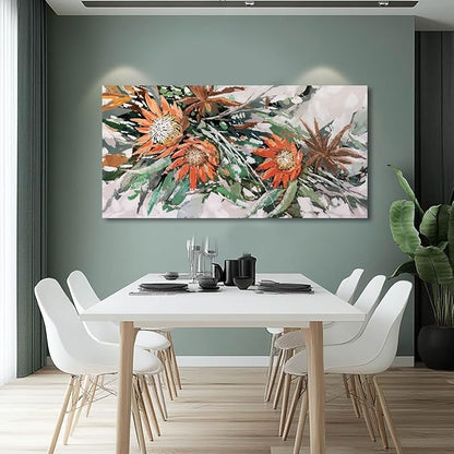 GAIDUOMAI Green Pictures Wall Decor Plants Painting on Canvas Color block Prints Modern Art for Bedroom Dining Room Home 24x48 Neutral Wall Art