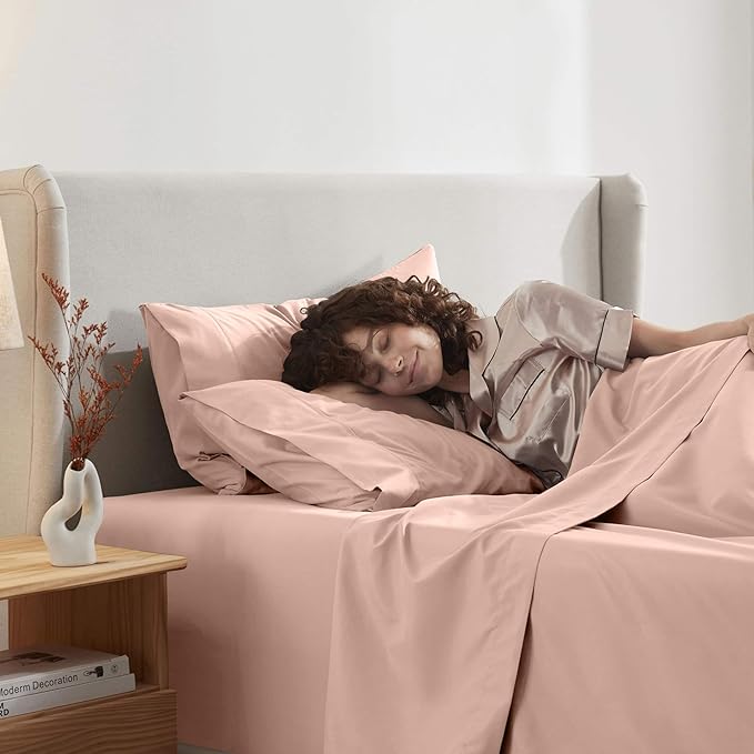 Nestl Twin XL Sheet Set - College Dorm Size - Luxury 1800 Ultra-Soft Microfiber Twin Extra Long Bed Sheets - Deep Pockets - Easy Fit - Extra Soft - 3 Piece Set (Twin XL, Peach)