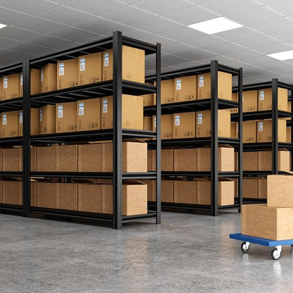 Extra Large/Big 55.12" Father&I Industrial 6-Shelf-Rack Utility Tall Heavy-Dudy Garage/Warehouse Shelving Metal/Steel Storage Shelves Unit/System Adjustable for Bin/Shed, 84"*55.12* 24", Black