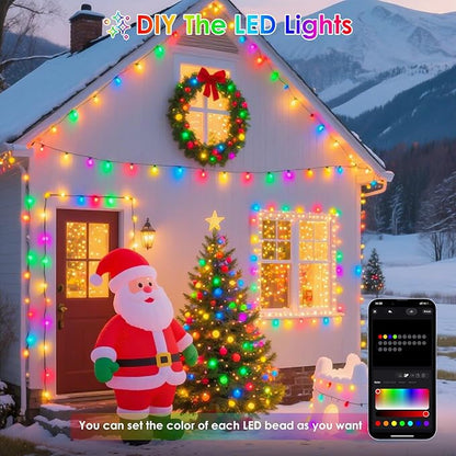 YIQU Smart Color Changing Halloween Lights, 66 FT 200 LED RGB Christmas String Lights with Remote App Control & Timer, Music Sync Multiple Modes Twinkle Light Waterproof Indoor Outdoor Decor