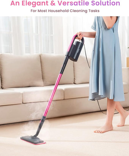 Schenley Steam Mop Cleaner with Detachable Handheld Steamer for Cleaning Hardwood, Laminate Floor, Tiles and Grout, with 7-in-1 Multi-purpose Accessories and Washable Microfiber Pads