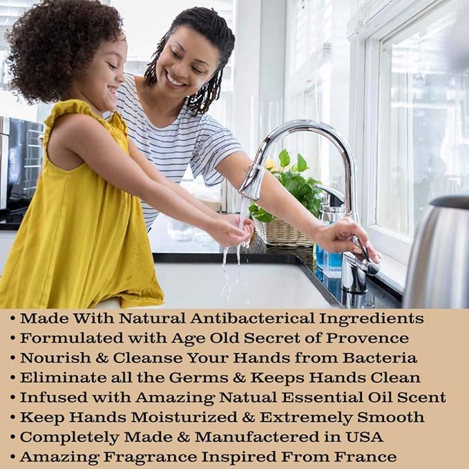 Olivia Care Antibacterial Hand Soap - Infused with Sage & Tea Tree Oil & Orange Blossom Fragrance, Cleansing, Germ-Fighting, Moisturizing Hand Wash for Kitchen & Bathroom - 18.5 fl oz