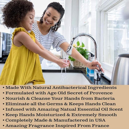 Olivia Care Antibacterial Hand Soap - Infused with Sage & Tea Tree Oil & Lavender Thyme Fragrance, Cleansing, Germ-Fighting, Moisturizing Hand Wash for Kitchen & Bathroom - 18.5 fl oz