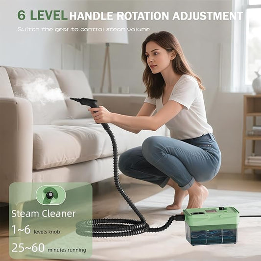 Handheld Steam Cleaner 2500W,10s Fast Heat-Up & 50.73OZ Large Tank,Pressurized Portable Steamer with 9 Accessories for Home,Car,Kitchen,Bathroom,Floors,Grout,Tile,Upholstery