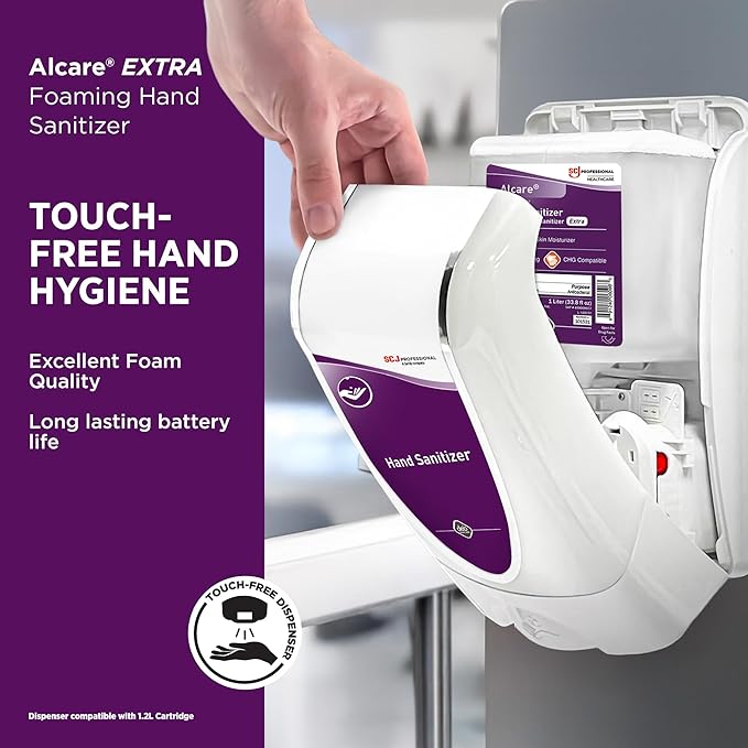 SC Johnson Professional Alcare Extra Foaming Hand Sanitizer 2-Pack 1L Touch-Free Cartridge Refill Pack