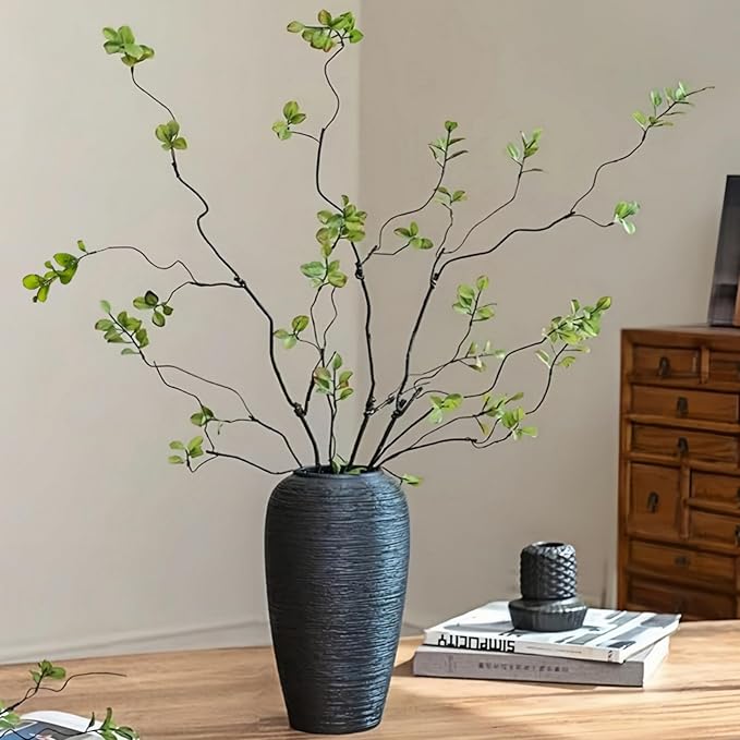5 Pcs Artificial Ficus Branches Faux Eucalyptus Stems, 47.2 Inch Fake Greenery Stems Realistic Touch Faux Branches for Vase for Office Home Wedding Vase Filler Decoration