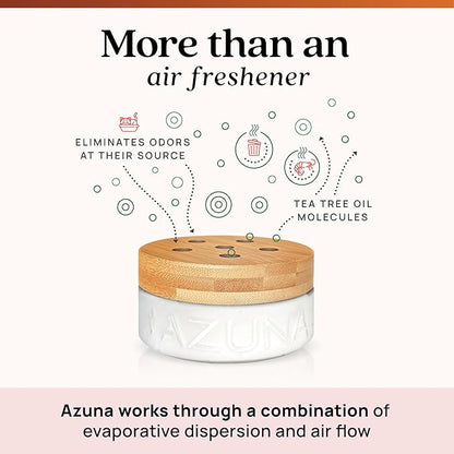 Azuna All-Natural Odor Remover Gel Refill Pouch | Air Purifier with Tea Tree Oil | Plant-Based & Long Lasting | For Pet Odors, Smoke & Strong Odors | Sandalwood/Bourbon, 24 oz.