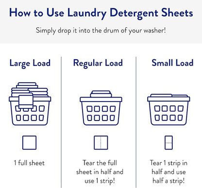 The Clean People Laundry Detergent Sheets - Laundry Soap - Ultra Concentrated, Recyclable Packaging, Stain Fighting - Peppermint, 96 Pack