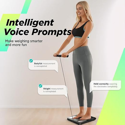 Runstar Scale for Body Weight and Fat, BMI Muscle Mass to 28 Measurements, FSA&HSA Eligible Digital Bathroom Scales 8-Electrode with Voice Prompt High Accurate Bluetooth Weight Scale