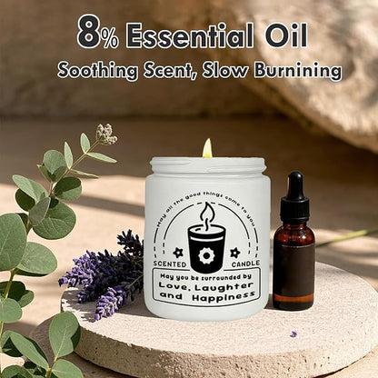 Inspirational Gifts for Women, Scented Candles, Lavender Eucalyptus Candles for Home Scented, Aromatherapy Candle, Soy Wax Candle for Stress Relief and Relax, Christmas, Birthday, Valentine Gifts