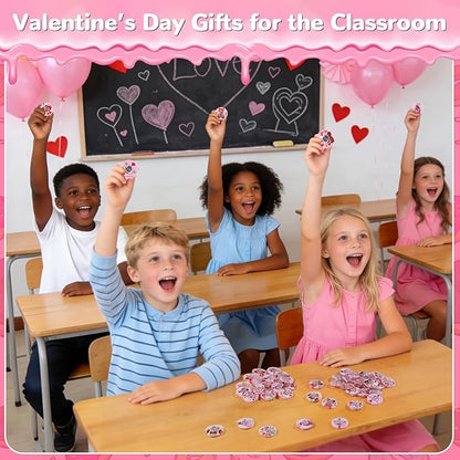 SCIONE 52 PCS Valentine's Day Fidget Spinners for Kids, Pink Heart Fidget Toys Bulk, Mini Sensory Toys for Girls Boys, Valentine's Classroom Exchange Gifts, Kids Party Favors, Treasure Box Prizes