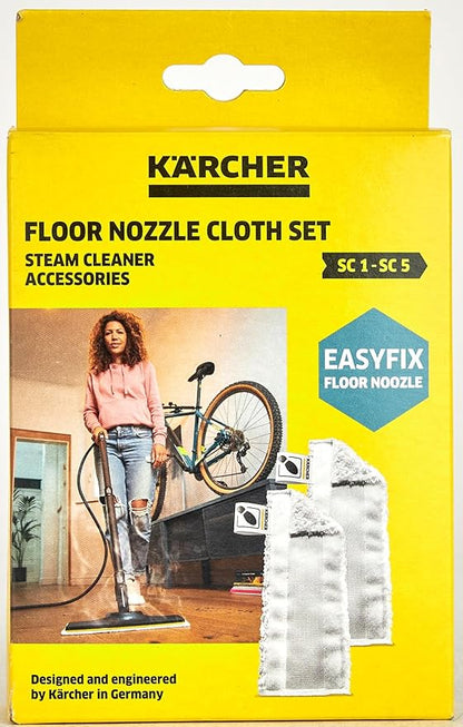 Kärcher Steam Cleaner Floor Pads, Microfiber - Designed for Karcher SC3 Steam Cleaner Floor Nozzle - for Power Steamers - 2 Pack