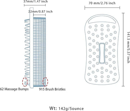 2 PC Silicone Body Scrubber, 2 in 1 Exfoliating Shower Bath Scrubber, Soft Silicone Loofah for Sensitive Skin, Shower Hair Scalp Massager, Easy to Clean, Lather Well (Grey&Blue)