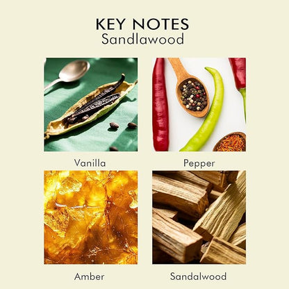 Sandalwood Scented Candle for Home, Luxury Glass Candles Soy Wax for Men and Women, Aromatherapy Candle Gift for Christmas Birthday Mother, 6.8 oz
